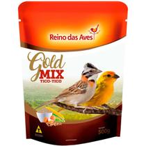 Ração Tico Tico Gold Mix Inseto Desidratado Vitamina Mineral 500g Extrato Própolis Canário da Terra - Reino das Aves