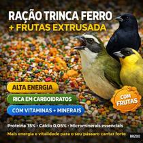 Ração Trinca Ferro Pixarro Frutas Extrusada Brzoo Vitaminada Oleo de coco 1KG