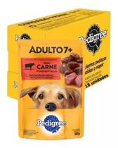 Ração Úmida Cães Adultos 7+ Carne 100g 18 Sachês Pedigree