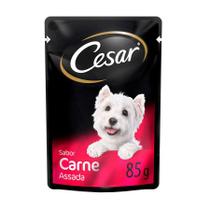 Ração Úmida Cesar Sachê Cortes Selecionados Carne Assada ao Molho para Cães Adultos 85 g