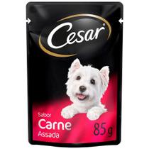 Ração Úmida Cesar Sachê Cortes Selecionados Sabor Carne Assada ao Molho para Cães Adultos - 85 g