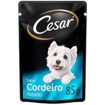 Ração Úmida Cesar Sachê Cortes Selecionados Sabor Cordeiro Assado ao Molho para Cães Adultos - 85 g