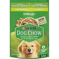 Ração úmida Dog Chow cães filhotes frango sachê 100g - Caixa com 15unid.