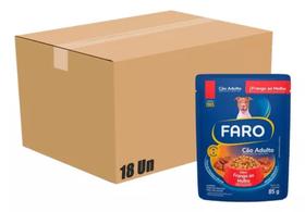 Ração Úmida Faro Cães Adultos Frango Sache 85g Caixa 18un