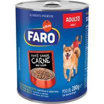 Ração Úmida Faro Lata para Cães Adultos Sabor Carne Patê 280g