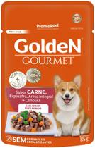 Ração Úmida Golden Gourmet para Cães Adultos de Porte Pequeno Sabor Carne, Espinafre, Arroz Integral e Cenoura 85g