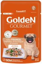 Ração Úmida Golden Gourmet para Cães Adultos de Porte Pequeno Sabor Frango, Espinafre, Arroz Integral e Cenoura 85g