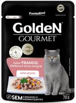 Ração Úmida Golden Gourmet para Gatos Adultos Sabor Frango, Abóbora e Arroz Integral 70g