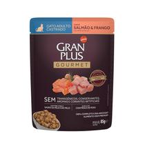 Ração Úmida Gran Sachê Salmão Frango Gatos Castrados 85 G