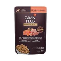 Ração Úmida Granplus Gourmet para Cães Adultos sabor Salmão e Frango 100g