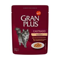 Ração Úmida GranPlus Gourmet Sachê para Gatos Adultos Castrados Sabor Frango - 85g - Gran Plus
