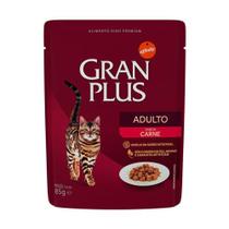 Ração Úmida GranPlus Gourmet Sachê para Gatos Adultos Sabor Carne - 85g - Gran Plus Ração Úmida GranPlus Gourmet Sachê para Gatos Adultos Sabor Carne - 85g - Gran Plus