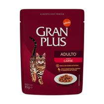 Ração Úmida GranPlus Gourmet Sachê para Gatos Adultos Sabor Carne - 85g - Gran Plus