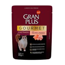 Ração Úmida GranPlus Gourmet Sachê para Gatos Castrados Sabor Salmão e Frango - 85g - Gran Plus