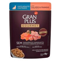 Ração Úmida GranPlus Gourmet Sachê Salmão & Frango para Gatos Castrados - 85 g