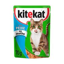 Ração Úmida Kitekat Sachê Peixe ao Molho para Gatos Adultos 70 g