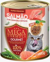Ração Úmida Mega Fórmula Gourmet para Gatos Sabor Salmão com Cenoura e Ervilha - 280g