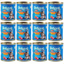 Ração Úmida Natural Gatos Adultos Peixe Pate Kit 12 Latas