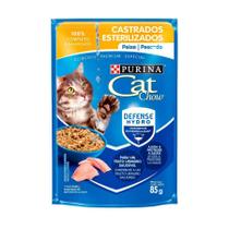 Ração Úmida Nestlé Purina Cat Chow para Gatos Castrados sabor Peixe 85g - 1 unidade