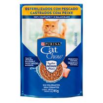 Ração Úmida Nestlé Purina Cat Chow Sachê Castrados Peixe ao Molho - 85 g
