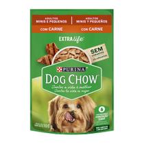 Ração Úmida Nestle Purina Dog Chow Adultos Raças Minis e Pequenas Carne Sachê 100g