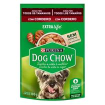 Ração Úmida Nestlé Purina Dog Chow Cordeiro para Cães Adultos de Todos os Tamanhos - 100 g