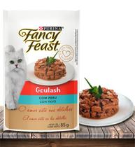 Racão Úmida Nestlé Purina Fancy Feast Sachê Goulash com Peru para Gatos Adultos - 85Gr