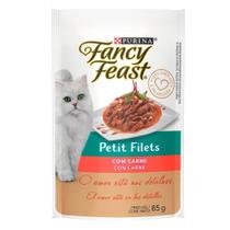 Ração Úmida Nestlé Purina Fancy Feast Sachê Petit Filets com Carne para Gatos Adultos - 85 g