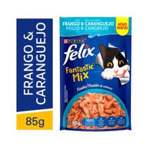 Ração Úmida Nestlé Purina Felix Fantastic Deli para Gatos Adultos Mix Frango e Caranguejo 85g