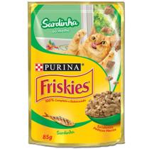 Ração Úmida Nestlé Purina Friskies Sachê Sabor Sardinha Ao Molho Caixa Com 15 unidades 85g