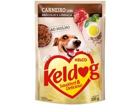 Ração Úmida para Cachorro Adulto Sachê Kelco - ao Molho Keldog Carneiro Brocolis e Linhaça 100g