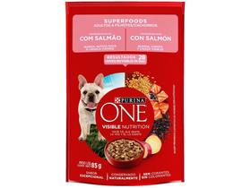 Ração Úmida para Cachorro Adulto Sachê Purina One - Superfoods Salmão 85g