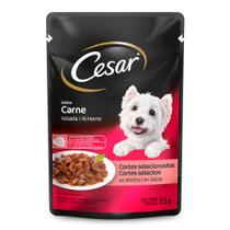 Ração Úmida para Cachorro Cezar Adulto Sabor Carne Assada em Sachê 85g - Cesar