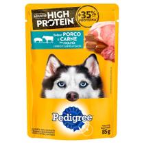 Ração Úmida para Cachorro Pedigree High Protein Adulto Sabor Porco e Carne ao Molho em Sachê 85g