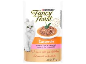 Ração Úmida para Gato Adulto Sachê Fancy Feast Casserole Atum e Salmão 85g