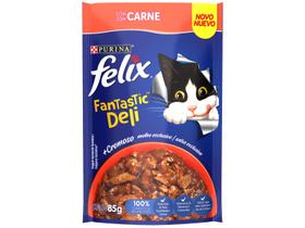Ração Úmida para Gato Adulto Sachê Felix Fantastic Deli Carne 85g