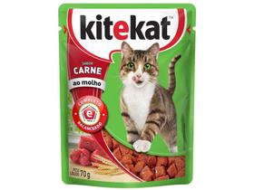 Ração Úmida para Gato Adulto Sachê Kitekat - Carne ao Molho 70g