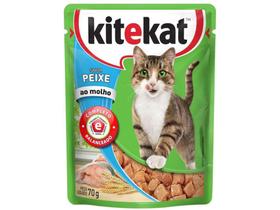 Ração Úmida para Gato Adulto Sachê Kitekat - Peixe ao Molho 70g