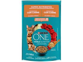 Ração Úmida para Gato Adulto Sachê Purina One - Super Nutrientes Carne 85g