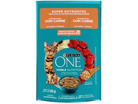 Ração Úmida para Gato Adulto Sachê Purina One - Super Nutrientes Carne 85g Ração Úmida para Gato Adulto Sachê Purina One - Super Nutrientes Carne 85g