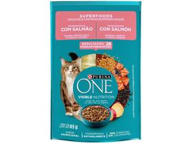 Ração Úmida para Gato Adulto Sachê Purina One - Superfoods Salmão 85g