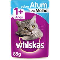Ração Úmida para Gato Adulto Sachê - Whiskas Atum ao Molho 85g - kits disponíveis