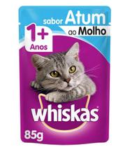 Ração Úmida para Gato Adulto Sachê - Whiskas Atum ao Molho 85g - kits disponíveis