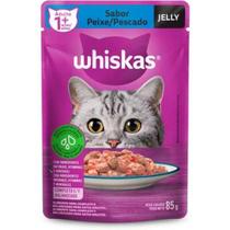 Ração Úmida para Gato Adulto Sachê Whiskas - Peixe Jelly 85g - kits disponíveis