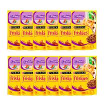 Ração Úmida para Gatos Friskies Adultos Sabor Cordeiro ao Molho em Sachê 85g Kit com doze unidades