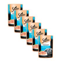 Ração Úmida para Gatos Sheba Adulto Sabor Atum Marinado em Sachê 85g Kit com seis unidades