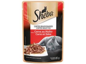 Ração Úmida para Gatos Sheba Adulto Sabor Carne ao Molho em Sachê 85g
