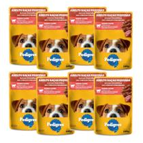 Ração Úmida Pedigree Adulto Raças Pequenas Carne ao Molho 100g c/ 8 pacotes para cachorro