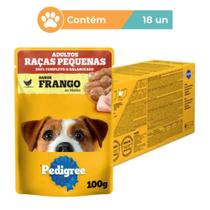 Ração Úmida Pedigree Frango Cães Raça Pequena 18x100g Ração Úmida Pedigree Frango Cães Raça Pequena 18x100g