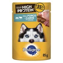 Ração Úmida Pedigree High Protein Sachê Porco e Carne Ao Molho para Cães Adultos - 85 g